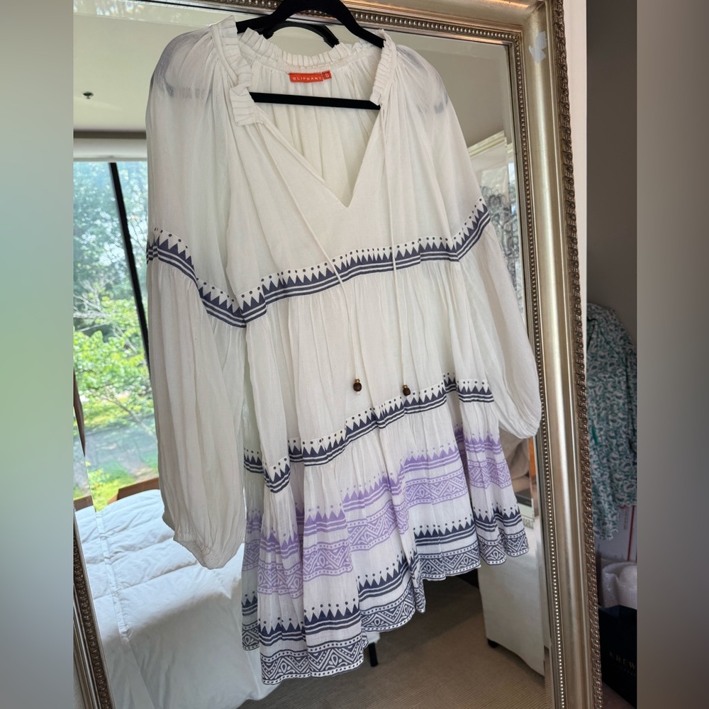 Oliphant White and Purple Mini Dress